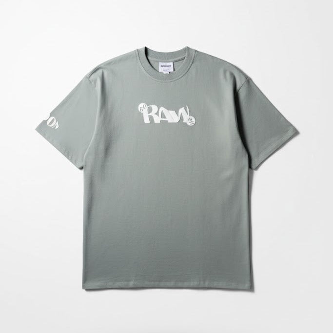 Mint green crew-neck T-shirt with small white 'RAY' logo on center chest