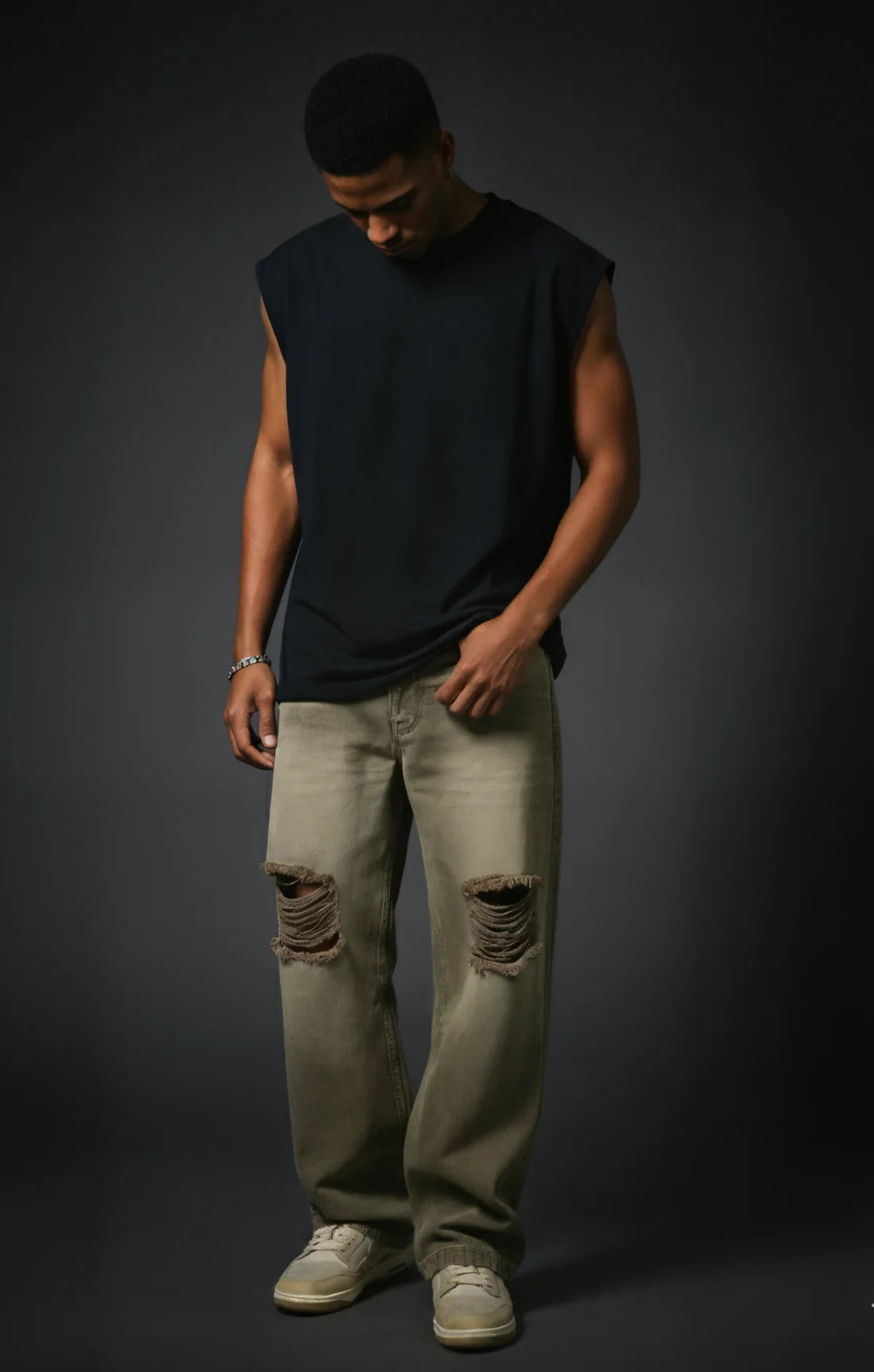 SAND WASH BAGGY DENIMS