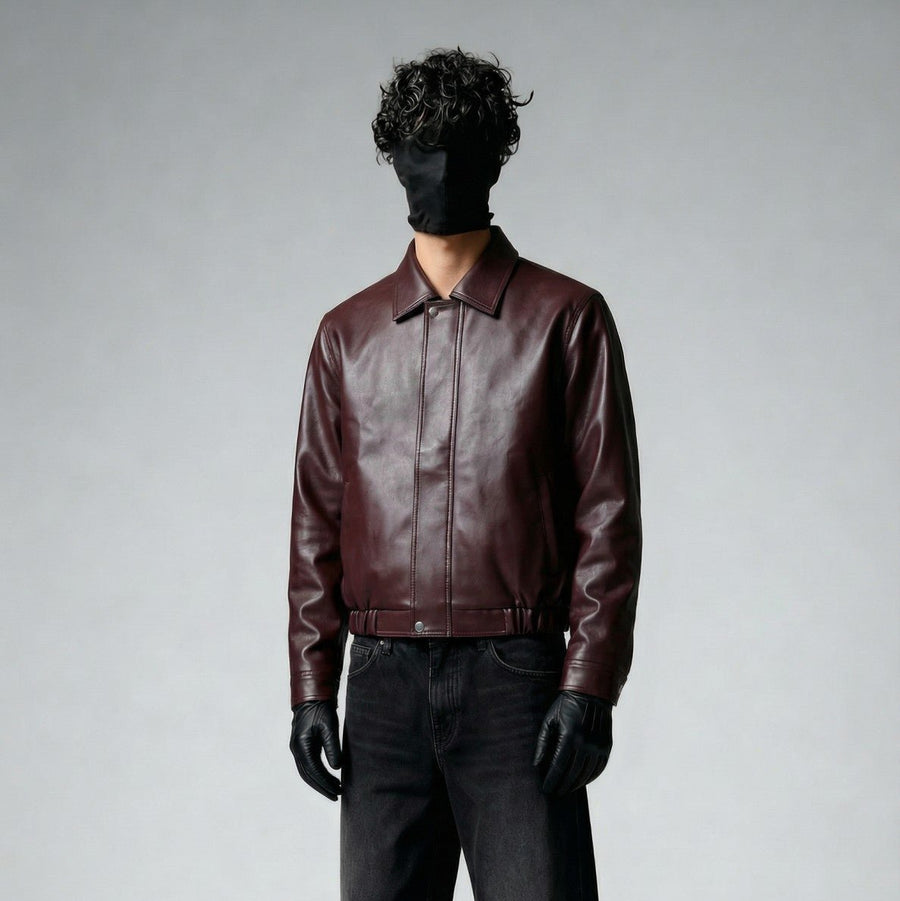 VINTAGE MOCHA LEATHER - BOMBER JACKET